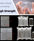 Air Pillows For Shipping With Pump Pack Of 400 Count Inflatable Packing Air Bags Alternative To Packing Peanuts 3.54 By 7.87 Inches No Air Cushion Machine Needed Easy Inflate Keeps Items Protected showing dimensions and comparison to smartphone.