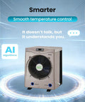 Powerful Pool Heat Pump For Above Ground Pools Up To 5000 Gallons With Turbo X Ultra Compressor, AI Control Displayed