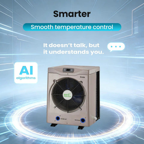 Powerful Pool Heat Pump For Above Ground Pools Up To 5000 Gallons With Turbo X Ultra Compressor, AI Control Displayed