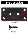 Heavy Duty Matte Black Stainless Steel Mending Plates 4 Pack With Screws dimensions showing 3.04" x 1.58" and recessed screw holes.