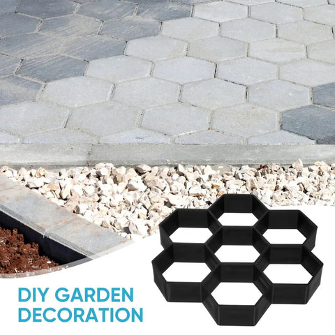 3 Pack Hexagon Paver Molds For Concrete, Durable Polypropylene Plastic Cement Floor Tile Molds For Garden Path, Patio