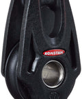 Series 30 sealed ball bearing orbit block single becket lashing head, lightweight marine fit for dinghies and small yachts, black finish