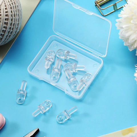 Hella Durable 6-Pack Horizontal Blind Wand Replacement Parts, clear plastic tips in a case for tilt control rod repair.