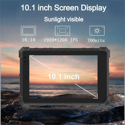 Built Like A Tank Ip68 Waterproof Rugged Tablet Showcasing A Roomy 10 1 Inch Display with sunlight visibility and high brightness.