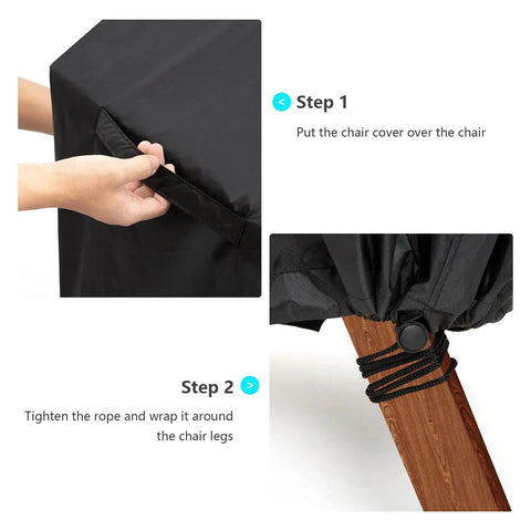 Step-by-step guide for Outdoor Chair Covers 2 Pack Waterproof Black Polyester Blend Fits 25W x 25D x 47H Inches Stackable Dining Chairs