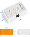 Bright 320 Lumen RV Exterior Porch Light with Switch 12V Replacement LED for Campers with white base and clear and amber lenses