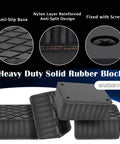 Shop Grade Nylon Reinforced Rubber Lift Blocks provide rock solid support with anti-slip design for secure vehicle elevation.