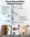 Compatibility guide for Smart Fingerprint Door Lock With Keypad For Front Door, Childproof Deadbolt To Prevent Escape, IC Card Access.
