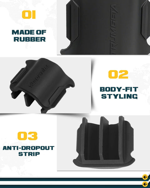 Trumgeta all-black rubber rear bumper crossmember end caps, pair for 4th-gen Toyota Tacoma.