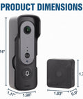 1080P Wireless Video Doorbell Camera With Ring Chime Infrared Night Vision Live View Smart Human Detection Two Way Audio WiFi 32GB Card