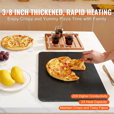Crazy Crispy Pizza Steel Plate 20 By 14 By Three Eighths Inch Thick For Oven Or Grill with pizza and drinks on table