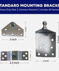 Heavy Duty Adjustable Shock Mount Kit With 10mm Ball Studs And Nyloc Nuts, Zinc Coated Steel Mounting Brackets For RVs, Marine, Truck Toppers, Cabinets, Gas Struts And Automotive Use, 2 inch