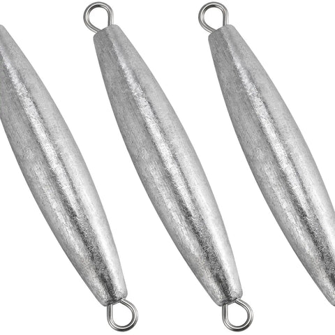 Inline Trolling Sinker Torpedo Weights, 5 Pack, 3 Oz Lead Sinkers With Double Ring For Saltwater Offshore Boat Fishing