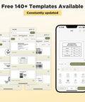 Mobile app interface for Bluetooth Label Maker For Home And Office, Inkless Labeler With 3 Tapes, showing label templates.