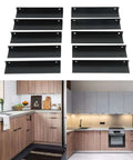 10 Piece Aluminum Alloy Cabinet Pulls Set G Type Clasp Handles For Kitchen Cabinets Doors Drawers Cupboards showcased in kitchen
