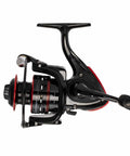 Side view of VC20BB Finesse 2000 Sized Spinning Reel with Dope Carbon Fiber Frame for Lightweight Strength, Cold Forged Aluminum Spool.