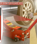 Beefy Heavy Duty Horizontal Hydraulic Jack Handle For Floor Jacks 2-3 Ton With Anti-Slip Grip Rugged Pole Lever shown in use