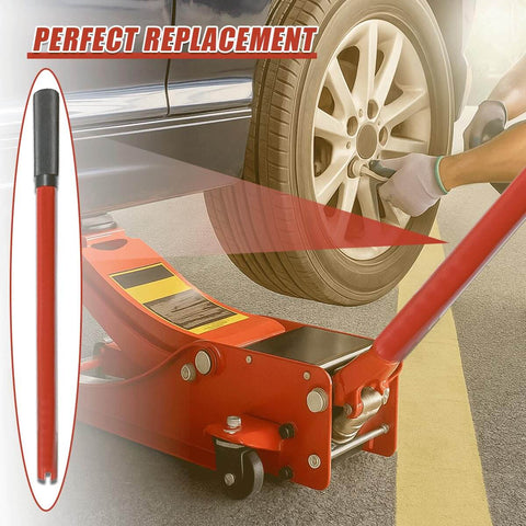 Beefy Heavy Duty Horizontal Hydraulic Jack Handle For Floor Jacks 2-3 Ton With Anti-Slip Grip Rugged Pole Lever shown in use