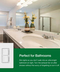 Bathroom with Maestro LED Plus 2 In 1 Dimmer And Timer Switch For Lights Or Fans, Space Saving Stack Design Inset