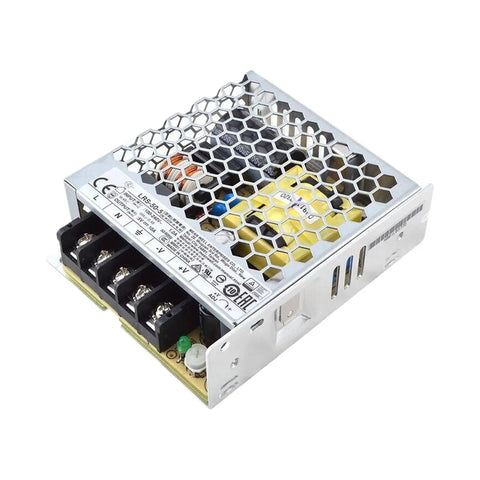 Heavy Duty Industrial Power Supply Serving Smooth Five Volt Ten Amp Dc Juice For Automation Led Arrays And Telecom Racks With Universal Vac Input Built Like A Tank For Non Stop Factory Shifts, metal enclosure, din rail ready.
