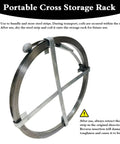 Portable Cross Storage Rack for bundling steel strips, made of durable metal for easy transport and storage.