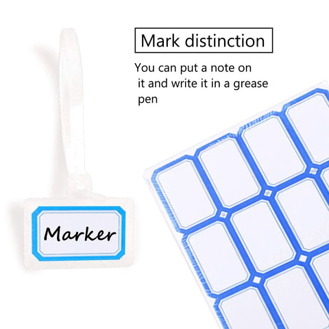 Slick Self Locking Nylon Cable Marker Ties Featuring A Bulk Pack Of 200 White Write On Wire Labels For Ethernet Cords And Power Lines That Stay Tight And Keep Your Rig Looking Sharp No Sweat Today, featuring a clear marker tag.