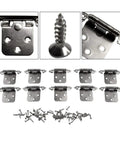 10 Pcs Self Closing Overlay Cabinet Hinges in Cold Rolled Steel with mounting screws displayed on white background