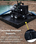 MightyBerm Fuel Spill Containment Berm, 6 Foot By 10 Foot Large With 12 Inch Walls, 448 Gallon Capacity, black, installed outdoors