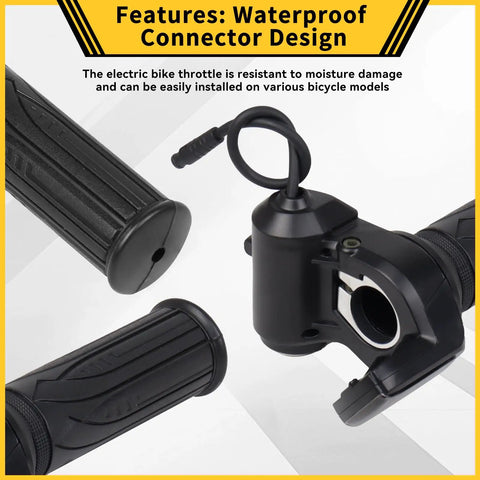 36V Electric Bike Half Twist Throttle With Integrated Display And Key Ignition Waterproof 6 Pin Connector For 36V E Bike Systems Ideal For Fat Tire Rigs Like Nephele S3 Hoverfly H3 16 Inch And Similar Models