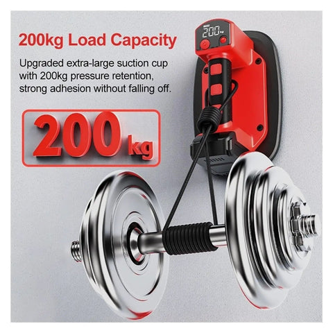 Heavy Duty Electric Vacuum Suction Cup Lifter For Granite Tile And Glass With Beefy Copper Motor Delivering Killer Lockdown Grip And Lightning Fast Pump Tech On Any Job Site showing 200kg load capacity and suction cup detail.