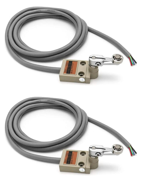Heavy Duty Waterproof TZ 3104 Roller Lever Limit Switch 2 Pack With 3m Cable Momentary Action SPDT 1NO 1NC Aluminum Shell IP67 Rated