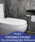 Two Roll Wall Mount Toilet Paper Dispenser With Locking Cover For Home Or Office Use next to toilet in bathroom.