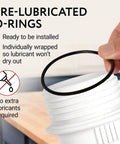 15 Piece O Ring Variety Pack For Water Filters Compatible With Aquasana Claryum AQ Under Sink Systems Black Silicone O Rings Pre Lubricated