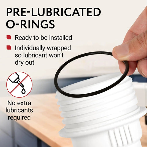 15 Piece O Ring Variety Pack For Water Filters Compatible With Aquasana Claryum AQ Under Sink Systems Black Silicone O Rings Pre Lubricated