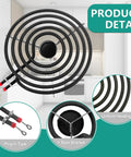 Product detail of Beefy Porcelain Drip Pan Set With MP21YA And MP15YA Burner Elements for electric stoves, plug-in type.