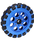 Amazon ZAWELIYO 8in omni wheel with blue aluminum hub and black roller tires
