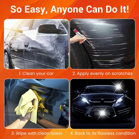Steps to use Black Car Scratch Repair Pen Quick Fix for Light Scratches Swirl Marks and Scuffs Portable Touch Up Paint Pen for Cars