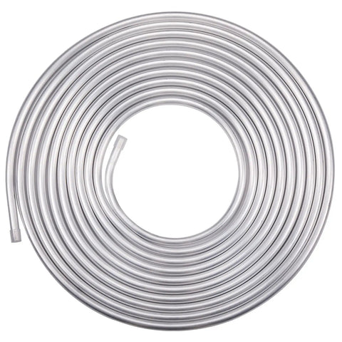 3/8 Inch OD Aluminum Hard Fuel Line Coil For Automotive Use, Lightweight Corrosion Resistant Metal Fuel Tubing, 25 Foot Roll