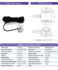 Load Cell Weight Sensor With Bellows Column Design For Tension And Compression Tests, 20mm Diameter, 22mm Threaded Hole, 4xM3 Mounting Holes, 2m Cable, 0-5kg To 0-200kg Range, Beefy Precision Readings, Built Tough And Durable; stainless steel