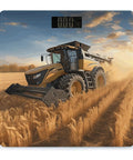 Harvest Inspired Digital Bathroom Scale With Tempered Glass Platform featuring tractor farming scene, high precision, easy read display