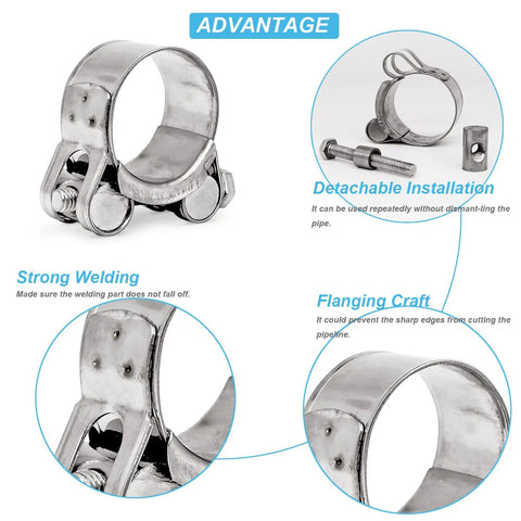 Adjustable T Bolt Hose Clamps Fit 2.67 To 2.87 Inches Crafted In Top Tier 304 Stainless Steel Heavy Duty Turbo Pipe Strap Band Rock Solid Zero Slop Leak Free Seal Two Pack