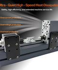 EssSthmy All-Metal Mini Wood Lathe 60W 12,000 RPM with heat dissipation features and protective elements for safe operation.