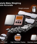 Digital Pocket Scale 300g To 0.01g High Precision Gram Scale with hard shell and stainless steel tray on robotic hand