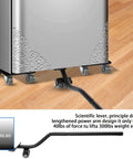 Heavy Duty Furniture Movers With Wheels And Lifter Set, sturdy design showing caster wheels lifting a heavy appliance on hardwood floor.