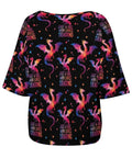 Back view of Women's Loose Boat Neck Short Sleeve T Shirt Casual Comfortable Lightweight Top For Work Travel Dragon Lover Tee