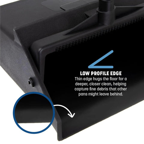 36 Inch Lobby Broom And Dustpan Set With Pivoting Dustpan And Locking Pan, 2-Piece Handle, Compact Commercial Floor Tool For Tight Spaces, Black Ideal For High Traffic Entrances And Everyday Commercial Use