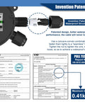 Waterproof Junction Box Cable Connector For 2 To 6 Way Wiring Indoor Outdoor Electrical Box 22-10 AWG 32A Compatible OD 4-9mm Cables Multi Channel Connector Block Pack Of 5 with invention patent details and pull test report.