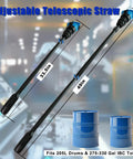 Adjustable telescopic straw for Heavy Duty Electric Drum Pump, 33.5in and 49in lengths, fits 205L drums and 275-330 gal IBC totes.