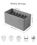 Three Pack Clothes Organizer Bins With Seven Grid Compartments, Stackable Drawer Dividers With Dimensions For Various Clothes