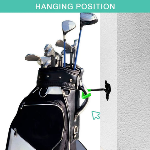 Wall Mounted Golf Bag Rack For Two Bags Space Saving Garage Organizer With Heavy Duty Welded Joints And Locking Bracket in use